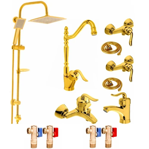 ست12تکه طلایی به همراه علم دوش 2کاره طلایی